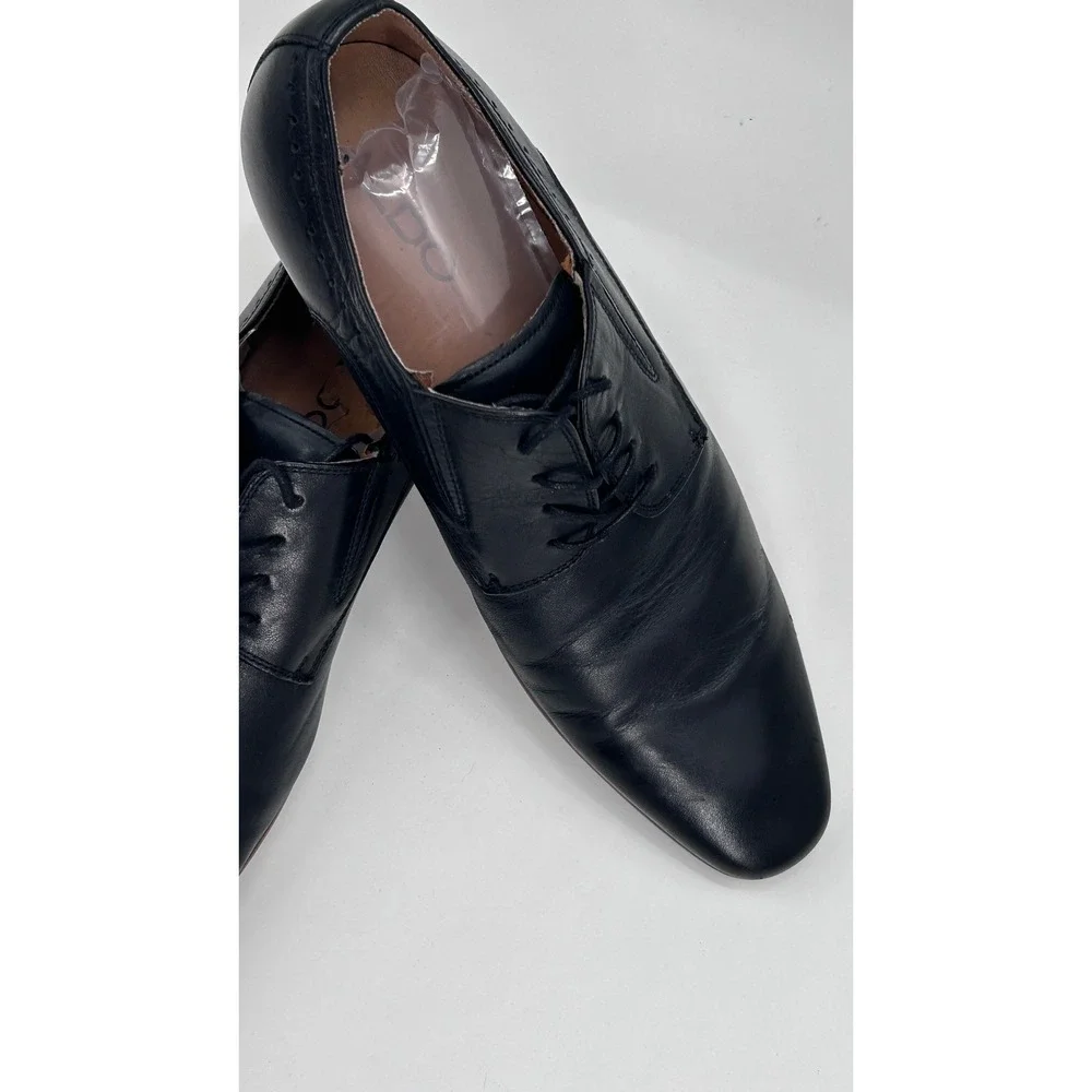 ALDO Black Leather Derby Dress Shoes Men's Lace Up Oxford Formal Shoes size 9